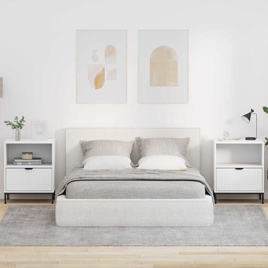 Bedside Tables 2 pcs White 49 x 36 x 61 cm Engineered wood